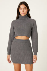Knit Mock Neck Top And Skirt Charming Bunny S